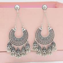 Indian Jewelry Jhumka Earrings Oxidized Vintage Big Long Tassel Drop Dangle Earrings for Women Boho Gypsy Pakistani Nepal Gift 2024 - buy cheap