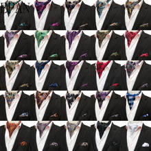 New Men Luxury Silk Ascot Tie set Man Cravat Ties Handkerchief Sets Floral Paisley Dots Pocket Square Necktie For Wedding Party 2024 - buy cheap