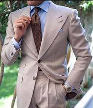 Costume Homme Latest Coat Pant Designs Brown Men Suit Groom Tuxedo Slim Fit Two Pieces Custom Wedding Suits Prom Blazer 2024 - buy cheap