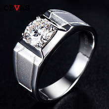 OEVAS 925 Sterling Silver Men Wedding Rings Sparking 1 Carat Moissanite Engagement Party Jewelry Top Quality Anniversary Gifts 2024 - buy cheap