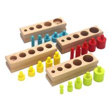 4Pcs Montessori Cylinder Building Blocks Kids Color Cognition Blocks Toys Different sizes cylinder building blocks perfect gifts 2024 - buy cheap