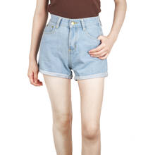 Coonis-shorts feminino jeans clássico, cintura alta, perna larga, casual para mulheres, shorts soltos 2024 - compre barato