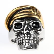 Punk masculino anéis de aço inoxidável us soldier esqueleto anéis 2024 - compre barato