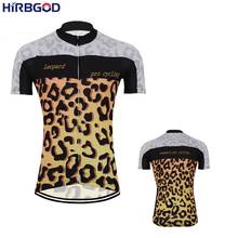 HIRBGOD-Camiseta con estampado de leopardo para mujer, ropa de ciclismo transpirable para mujer, ropa de bicicleta de talla grande, STYZ040-01, novedad de verano 2019 2024 - compra barato