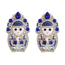 FASHIONSNOOPS Boutique Big Crystal Gems Dangle Earrings For Women Jewelry Lovely Doll Statement Earrings Wholesale 2024 - buy cheap