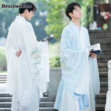 2022 couples hanfu chinese ancient tradition dress fantasia adult cosplay costume party outfit white hanfu for men&women 2024 - buy cheap