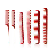 Profassional 6pcs/set Red Comb Set Hairdressing New Tail Comb Anti Static Teasing Comb Set Hair Cutting Comb 2024 - buy cheap