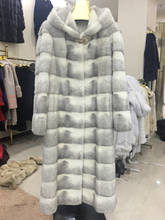 Arlenesain custom 2019 new design diamond button horizontal cross mink fur women long coat 2024 - buy cheap