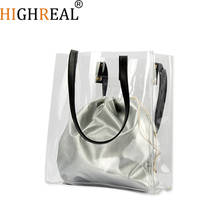 HIGHREAL 2020 Trendy New Women Jelly Handbag Clear Transparent PVC Shoulder Bag  bolsa feminina Summer Fashion Crossbody bag 2024 - buy cheap