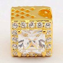 Original Gold Color Shine Geometric Radiance With Crystal Beads Fit 925 Sterling Silver Bead Charm Bracelet Diy Jewelry 2024 - buy cheap