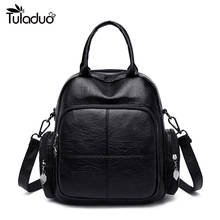 Mini Backpack Women's PU Shoulder Bag Suitable for Teenage Girls Children's Multi-Function Small Backpack Lady's School Backpack 2024 - buy cheap
