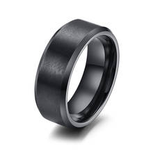 Vnox 316l stainless steel men ring 8mm black  & gold-color rings for women men jewelry 2024 - buy cheap