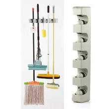 Kitchen Organizer 5 Position Wall Mounted Shelf Storage Holder for Mop Brush Broom Mops Hanger ABS Home Organizer 2024 - buy cheap