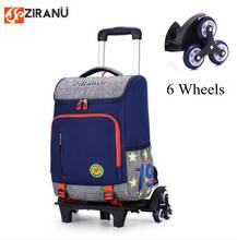 ZIRANYU School Rolling backpack bag for boys Travel trolley bags for kids with 6 wheels   Boy's Trolley School backpack wheeled bag for School Trolley bag On wheels School Rolling backpacks bag Students book backpack 2024 - buy cheap