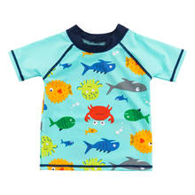 Wishere Summer Fish Printed Bathers Swimwear Short Sleeve Rash Guard Shirts Baby Girl Swimsuits Kids' UPF50+ Sun Shirts 2024 - buy cheap