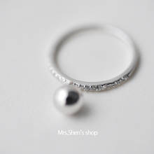 Novo anel de prata tendência contas de bola para mulheres e homens casamento joias anéis de dedo atacado 2024 - compre barato