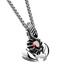 Scorpion Shape Pendant Necklace Men's Necklace Bohemian Red Crystal Inlaid Necklace Sliding Pendant Accessories Party Jewelry 2024 - buy cheap