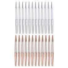 12Pcs/Lot Rose Gold /Silver Pen Diamond Pens Fine Black Ink Crystal Ballp 2024 - buy cheap