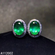 KJJEAXCMY fine jewelry natural Emerald 925 sterling silver women earrings new Ear Studs support test luxury exquisite 2024 - buy cheap