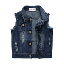 1-8T kids vest baby boys vest Jeans Babe Jacket Denim Waistcoats Outerwear Children Clothing Spring Autumn Clothes boys jacket 2024 - buy cheap