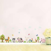 Lovely Animals Farm wall stickers For Home Decoration Kids Room Bedroom Cow Horse Pig Chicken Mural Art DIY PVC Wall Decals 2024 - buy cheap