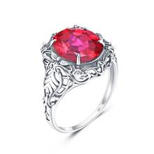 Silver Rings For Women Genuine 925 Sterling Silver Ruby Ring Wedding Exquisite Oval Gemstones Trendy Fine Jewelry Handmade Gift 2024 - buy cheap