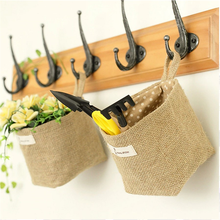 Living Room Storage Sack Cloth bags Hanging Grocery cloth flowerpot Housing Basket Mini Desktop Storage Bag 2021 2024 - buy cheap