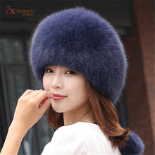 2020 mulheres chapéus senhora russa fofo real raposa pele chapéu de inverno orelha mais quente chapéu de esqui mulher chapéus para outono inverno 2024 - compre barato