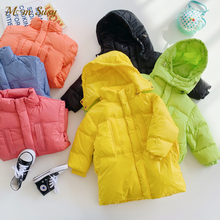 Baby Down Jacket Boy Girl White Duck Down Jacket Hooded Windbreaker Candy Color Winter Child Long Coat Baby Clothes  2-10Y 2024 - buy cheap