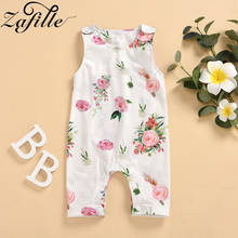ZAFILLE Baby Girl Bodysuit For Newborns Overalls 2021 White Floral Baby Girl Jumpsuit Summer Baby Girl One Piece With Headband 2024 - buy cheap