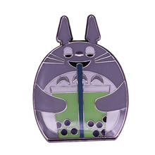 Totoro boba-broche de esmalte para chá, broche de chá em bolha de bolha, presentes para o dia dos namorados 2024 - compre barato