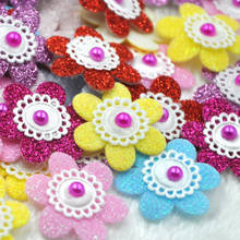 20pcs Mix Padded Fabric Flowers W/beads sewing/Appliques/baby Lots A303 2024 - buy cheap