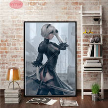 Nt75 pôster do filme quadrinho nier automata, presente japonês, anime, pintura a óleo, arte da parede, imagem de lona, decoração da sala de estar, casa 2024 - compre barato