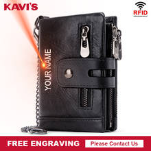 KAVIS Free Engraving Rfid Genuine Leather Wallet Men Coin Purse Male Cuzdan PORTFOLIO MAN Portomonee Black Small Walet Pocket 2024 - buy cheap