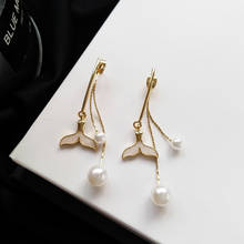 LATS Beautiful Fishtail Dangle Earrings Creative Two Usage Pearl Tassel Earrings for Women 2020 Female Korea Jewelry Earings 2024 - buy cheap