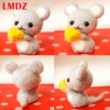 Lmdz mouse de brinquedo artesanal, agulha de feltro para boneca de lã feita à mão faça você mesmo 2024 - compre barato