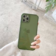 Capa de silicone para casal, capa retro verde de cor sólida simples coreana para telefone iphone 12 mini 11 pro xs max 7 8 plus x xr 2024 - compre barato