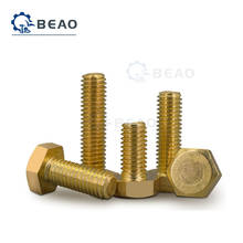 2PCS M8 M10 M12 Hex Brass Screws Copper Hexagon Socket Bolts Length 6-60mm DIN933 2024 - buy cheap