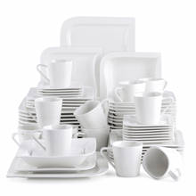 Malacasa joesfa 30/60 pces branco porcelana jantar conjunto com 6 * copos, pires, jantar sopa sobremesa pratos louça conjunto para 6 pessoa 2024 - compre barato