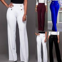 Women Solid Color Elegant Female Wide Leg Pants High Waist Flared Trousers Slim Loose Slacks Female Lady Women's  Long Trousers 2024 - buy cheap