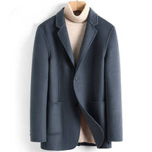 Casaco de lã real masculino, jaqueta de outono e inverno 2019, roupas de dois lados, casaco de lã longo masculino, plus size erkek mont 4885 2024 - compre barato