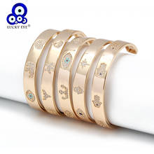 Lucky Eye Open Cuff Bracelet Bangle Gold Color Micro Pave Fatima Hamsa Hand Evil Eye Bangle for Women Men Fashion Jewelry BD211 2024 - buy cheap