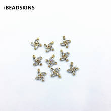 New arrival! 15x14mm 30pcs/lot Zircon Flower shap charm/Connectors for Necklace,Earrings parts,hand Made Jewelry DIY 2024 - buy cheap