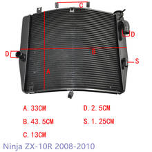 Radiador de repuesto para motocicleta, Enfriador de aluminio para Kawasaki Ninja ZX-10R, ZX10R, ZX1000, 2008, 2009, 2010 2024 - compra barato