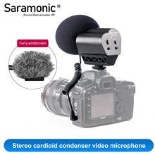 Saramonic vmicrofone estéreo com microfone em vídeo emborrachado, com montagem de choque, filtro de alto transmissão e muito mais, para câmeras dslr & filmadoras 2024 - compre barato