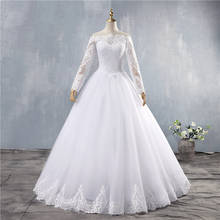 ZJ9151-vestido de novia con hombros descubiertos, ropa de novia con apliques, línea A, elegante, de encaje, 2019, 2020 2024 - compra barato