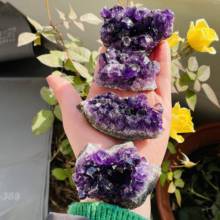 ¡Nuevo! Natural racimo de amatista Cristal púrpura espécimen de cuarzo decoración para el hogar 2024 - compra barato