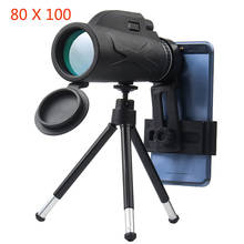 80x100 visão noturna monocular poderoso telescópio zoom óptico spyglass monóculo para caça spotting scope caminhadas equipamentos 2024 - compre barato