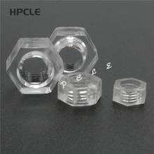 Porca hexagonal transparente de policarbonato, porca de plástico para instalação de lâmpada, 10 a 20 peças, m2.5, m3, m4, m5, m6, m8, baixo 2024 - compre barato