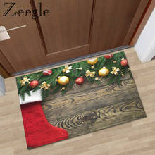 Zeegle-Felpudo de Navidad, alfombra antideslizante para cocina, ducha, lavable, para exterior, dormitorio, pasillo 2024 - compra barato